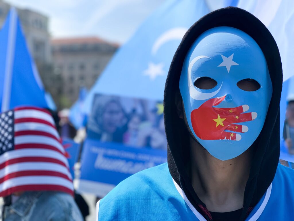 People protesting China's genocide of Uyghurs.