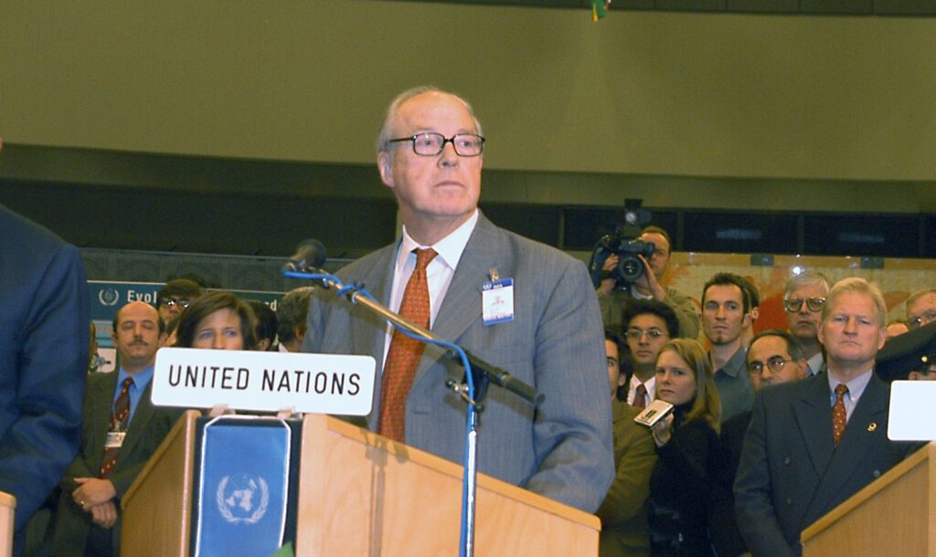 Hans Blix in Austria 2002 to report for the UN how the collaboration in Iraq was going.
