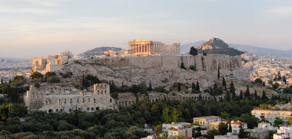 View of Acropolis in Greece.