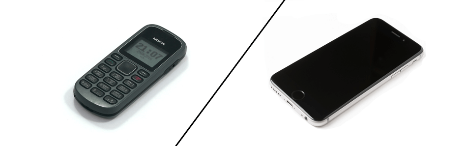 The incredible development of semiconductors and transistors can easily be seen in the evolution of mobile phones.